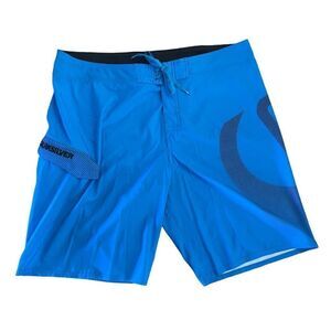 Quiksilver Mens Boardshorts Tie String Waist Blue Black Size 40